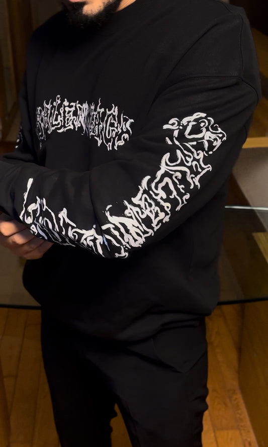 Velvet Barcelo Print Sweatshirt - Black