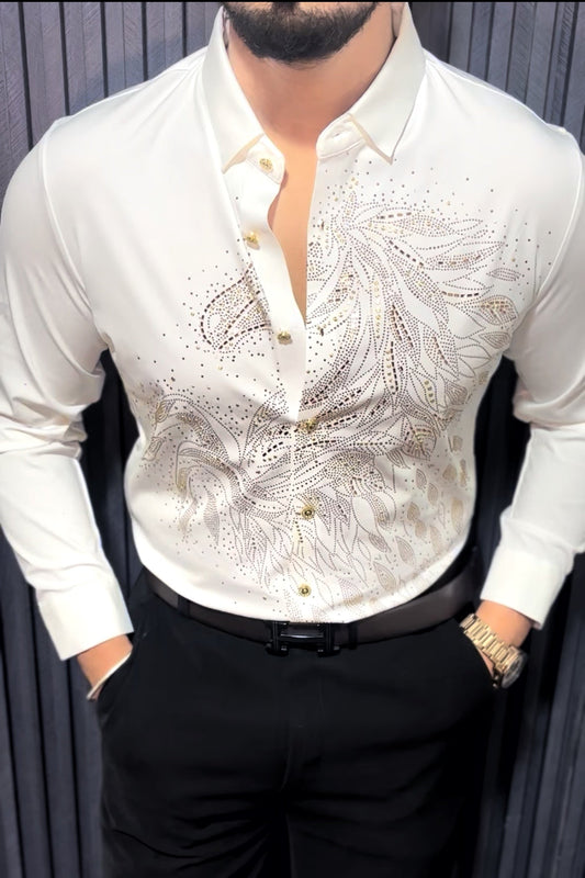 Knight Rider Jacquard Shirt - WHITE