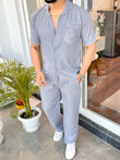 Rome Linen Textured Coord set - SKY