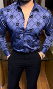 Versa Jacquard Shirt - Navy
