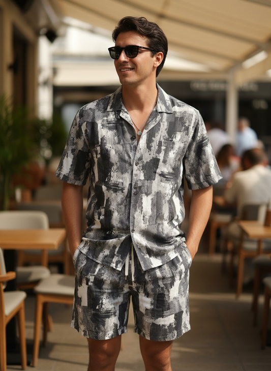 Brushstroke Abstract Coord set - GREY