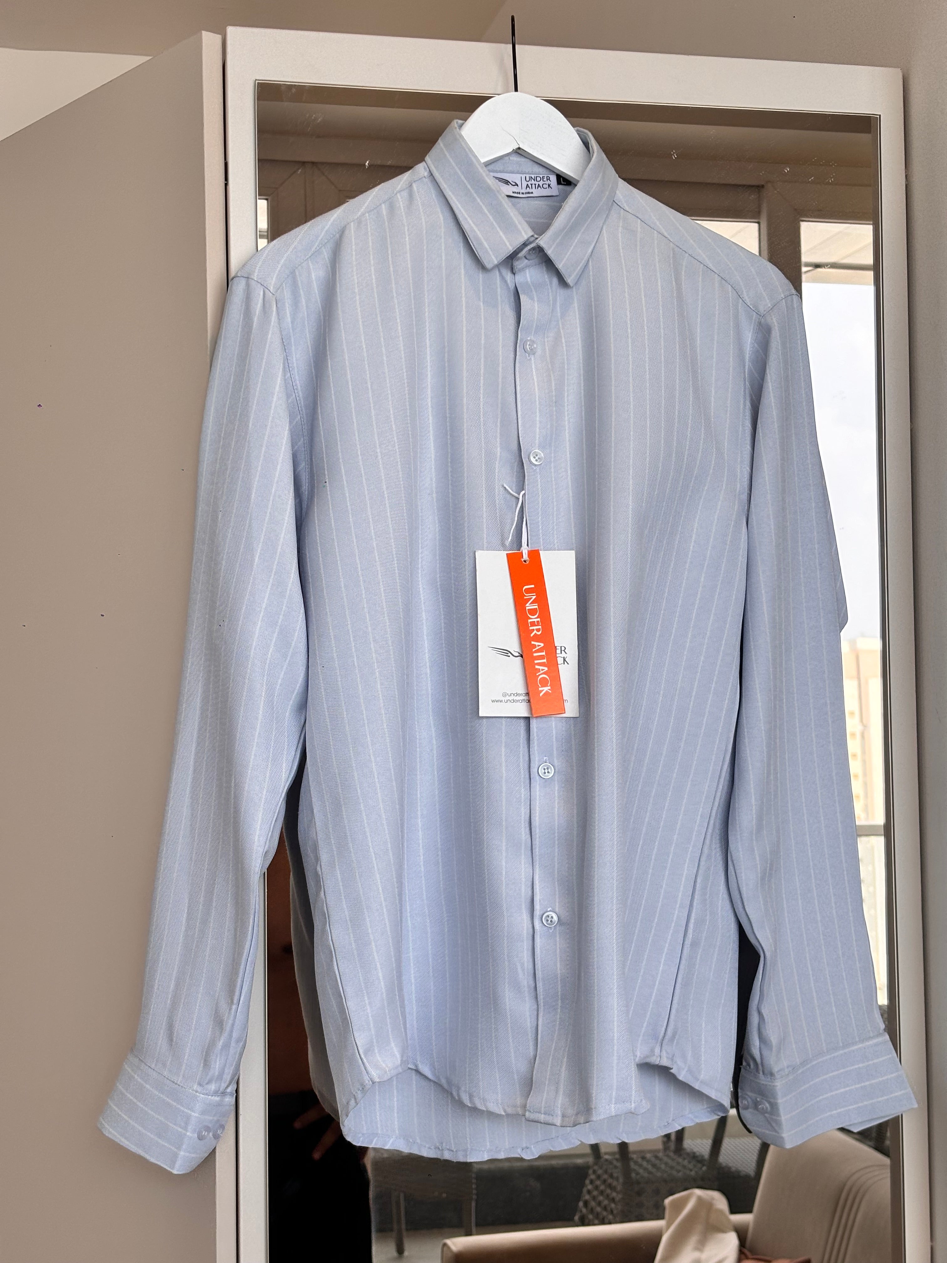 Paris Linen Stripe Shirt - SKY BLUE