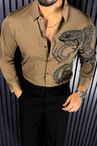 Cobra Devil Jacquard Shirt - CAMEL