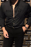 Dubai Charm Jacquard Shirt - BLACK