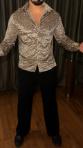 V’vlor Premium Velvet Jacquard Shirt - Gold