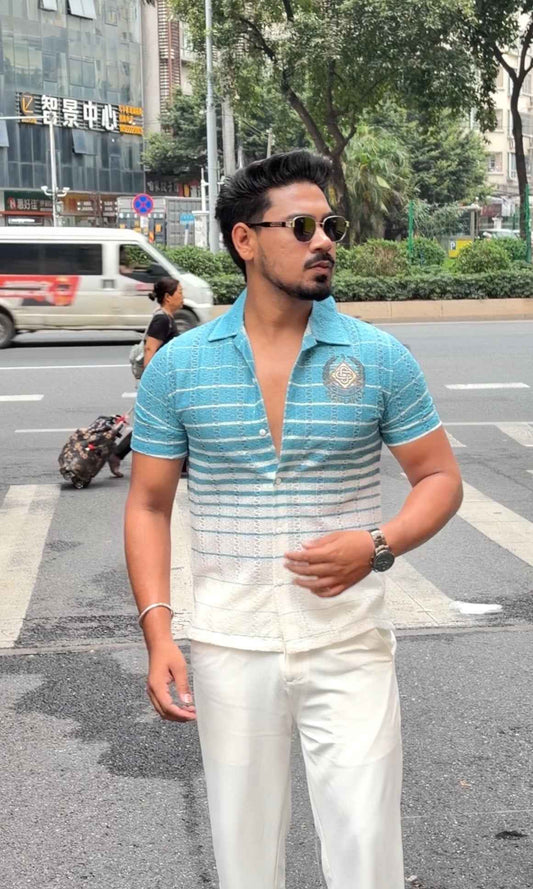 Shenzhen Premium Linen Coord Set - Blue