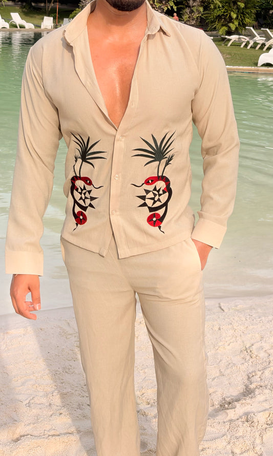 Phi Phi Linen Textured Coord set - BEIGE