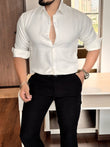 Paris Linen Stripe Shirt - WHITE