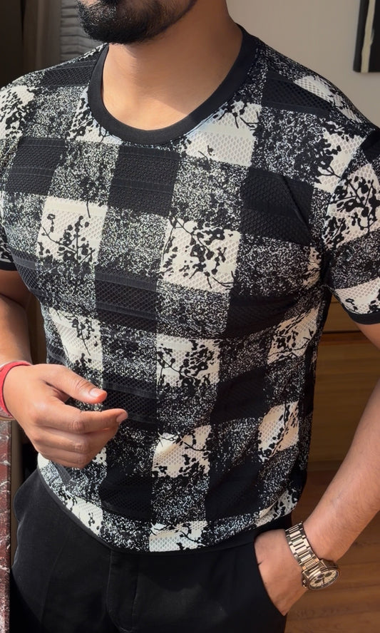 Chess King Crochet Tshirt - White