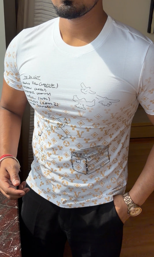VL Printed Bling Tshirt - White