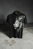 Lion Premium Half Sleeves Tshirt - Silver Black