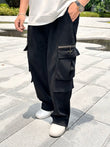 Painted Baggy Cargo - BLACK