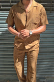 Ibiza Linen Textured Coord set - BROWN
