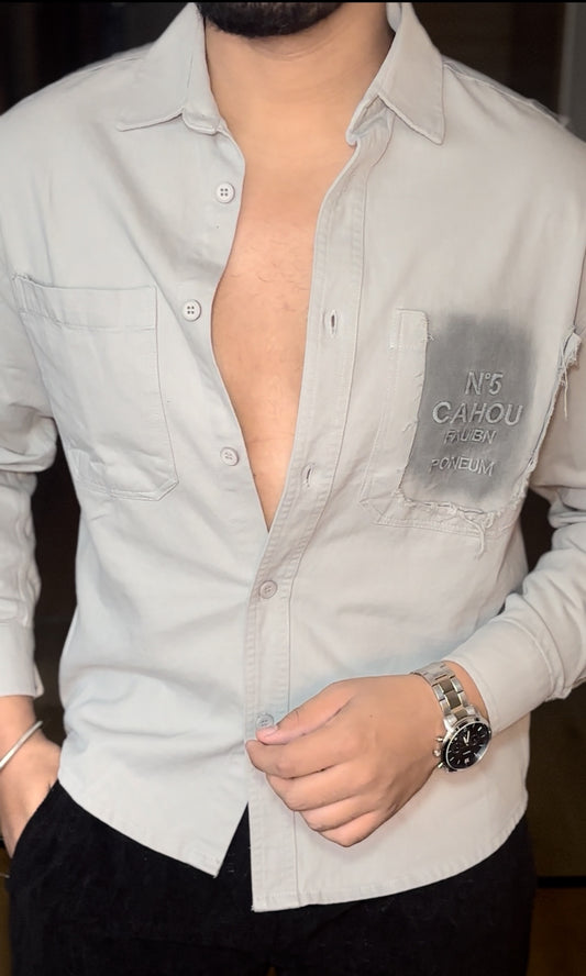 N 5 Fashion Shacket - Grey