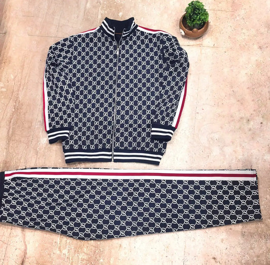 ALL OVER EVERGREEN  TRACKSUIT - NAVY