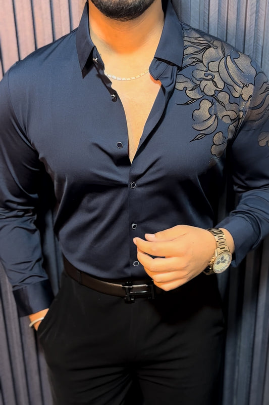 Twilight Bloom Shirt - Navy