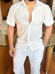Short Sleeve Coord Set – White