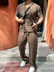 Tokyo Linen Textured Coord Set – BROWN