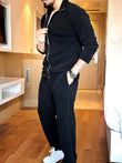 Cozy Solid Tracksuits - Black