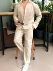 Turkey Linen Textured Coord set - BEIGE