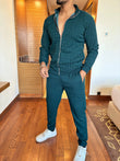 Embossed Tracksuit - Bottle Green