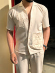 Goa Linen Textured Coord set - BEIGE