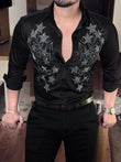 Galaxy Giza Cotton Lycra Shirt - BLACK