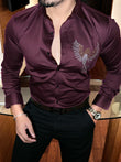 Falcon Giza Cotton Lycra Shirt - Wine