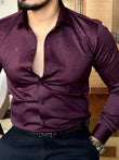 Radiant Giza Cotton Lycra Shirt - Wine