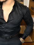 Radiant Giza Cotton Lycra Shirt - Black