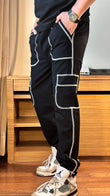 Street Style Unisex Straight Fit Baggy Pants
