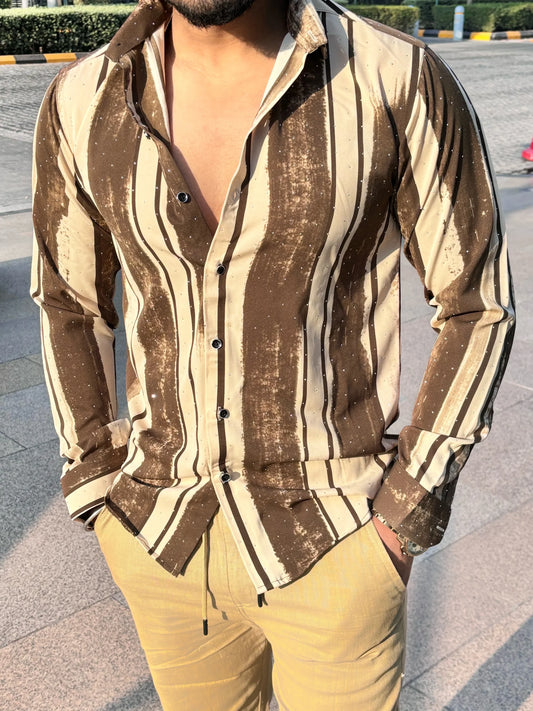 Desert Mirage Striped Regular fit Casual Shirt