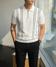 Double Stripe Knitted Tshirt - white