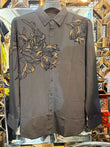 Majestic floral jacquard shirt - BLACK