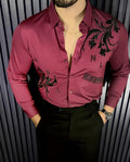 Versaz luxe Stitchless Shirt - Wine