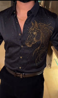 Stallion Royal Stitchless Jacquard Shirt - Black