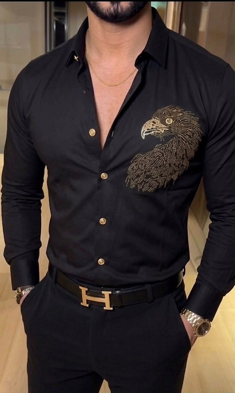 Eagle Apex Stitchless Jacquard Shirt - Black