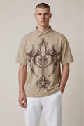 GENZ PRINTED LYCRA TSHIRT - BEIGE