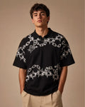 Chain Spike Lycra Tshirt - Black