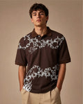 Chain Spike Lycra Tshirt - Brown