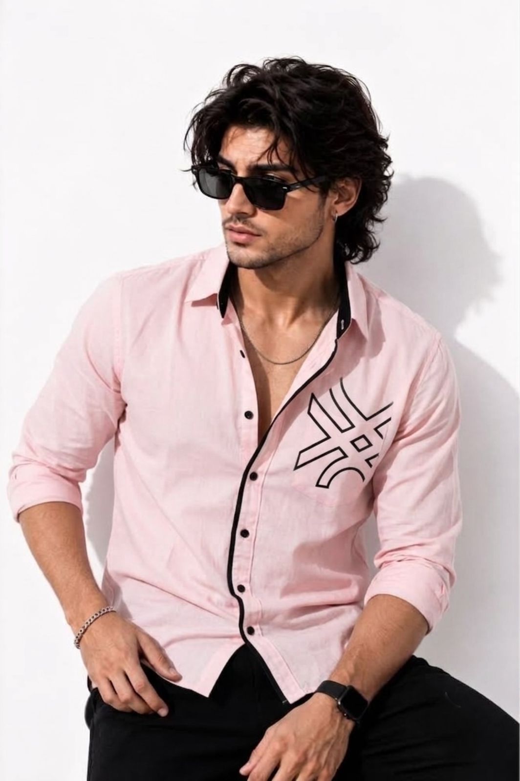 Avenue Luxe Jacquard Shirt - Pink