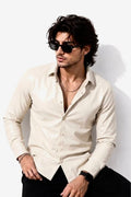 Ivory Sheen Premium Solid Shirt - White