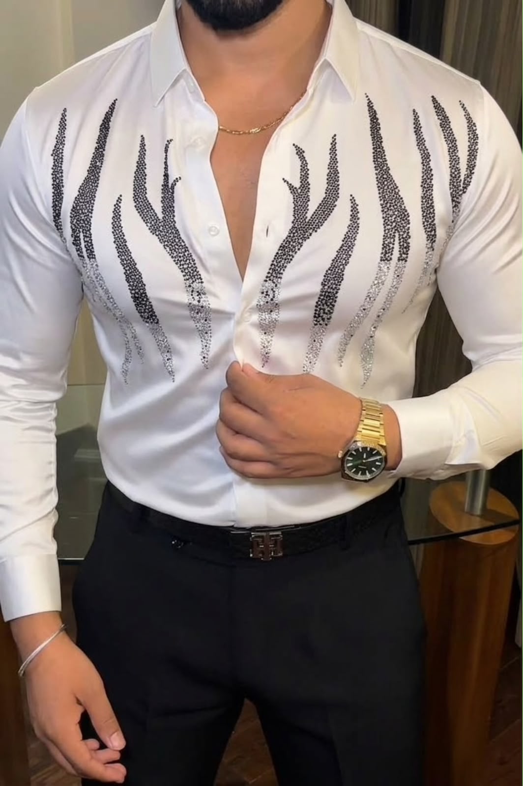 NightOut Luxe Stitchless Wrinkle Free Lycra Shirt - White