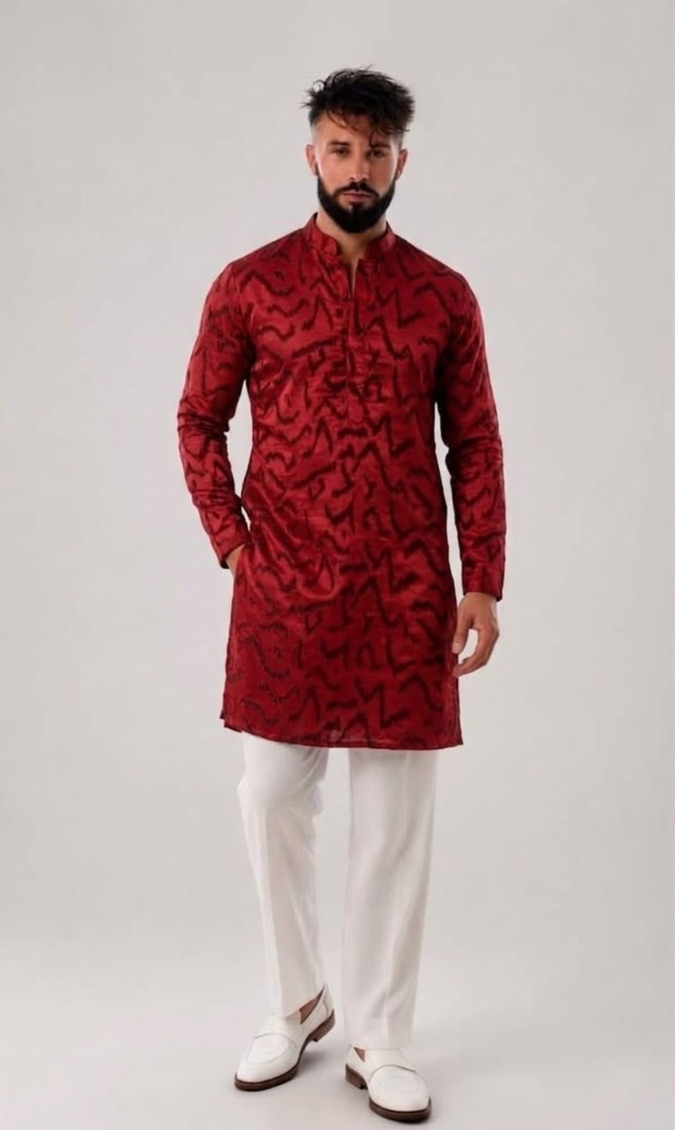 Scarlet Majesty Grand Imperial Kurta - Red