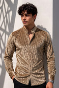 Crystal Fall Velvet Signature Shirt - Beige