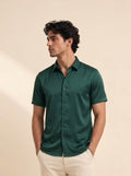 Saturn Solid Plain Signature Shirt - Bottle Green