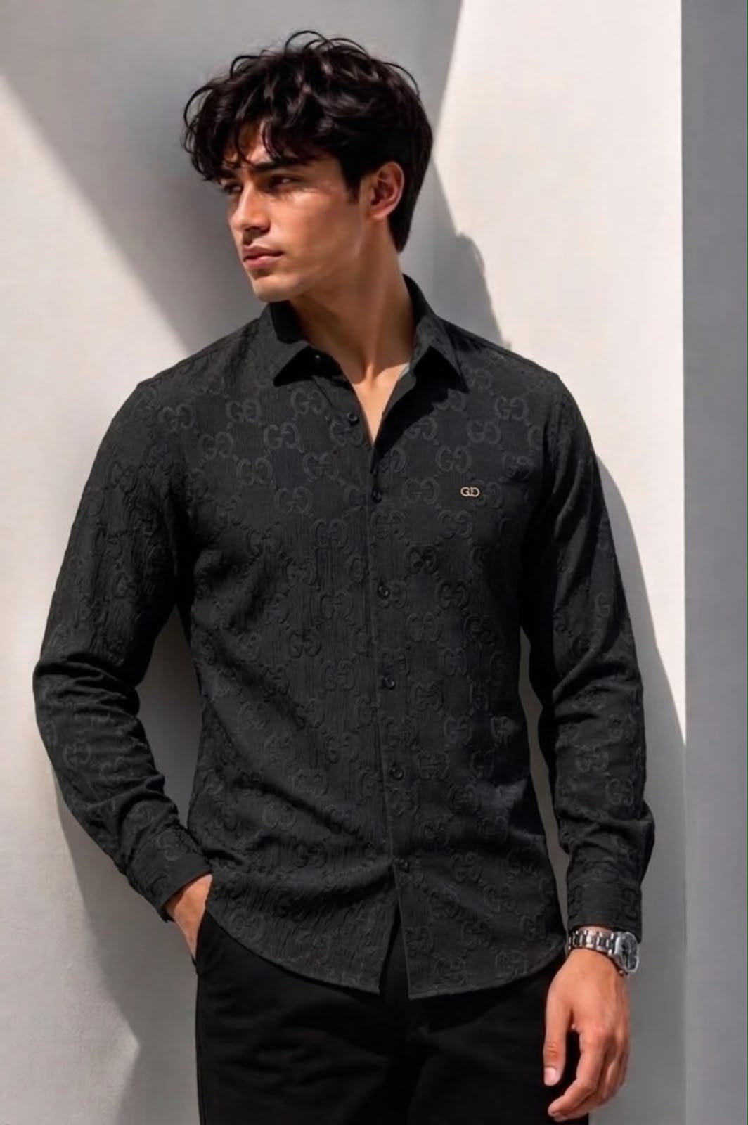 Glided Geometry Signature Shirt - Black