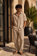 Eternal Monarch Solid Linen Coordset - Beige