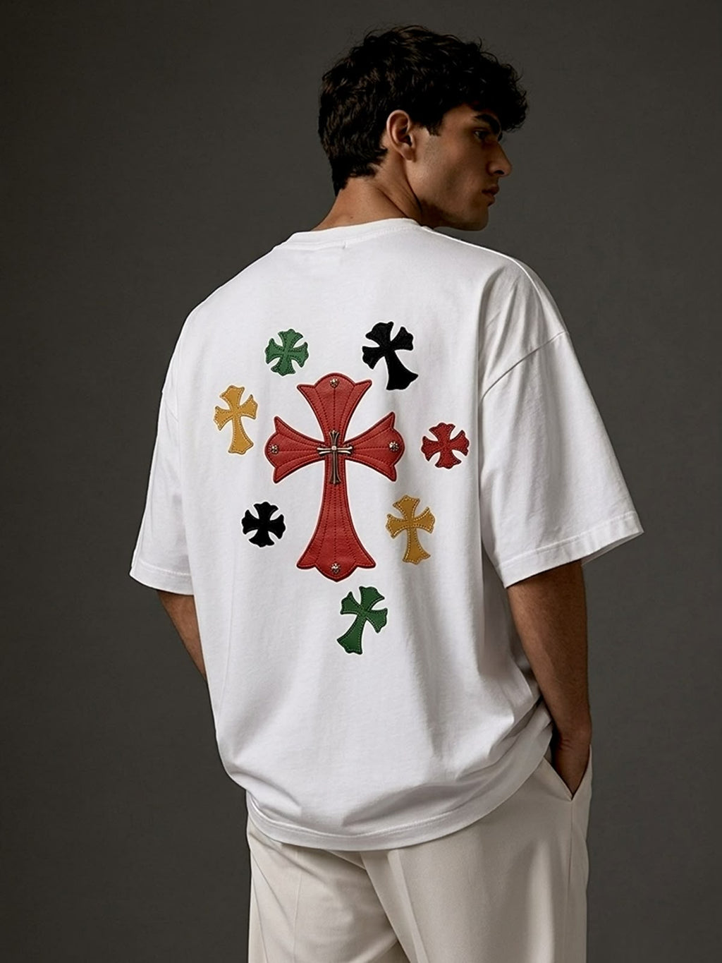 Cross Borne Signature Tshirt - White