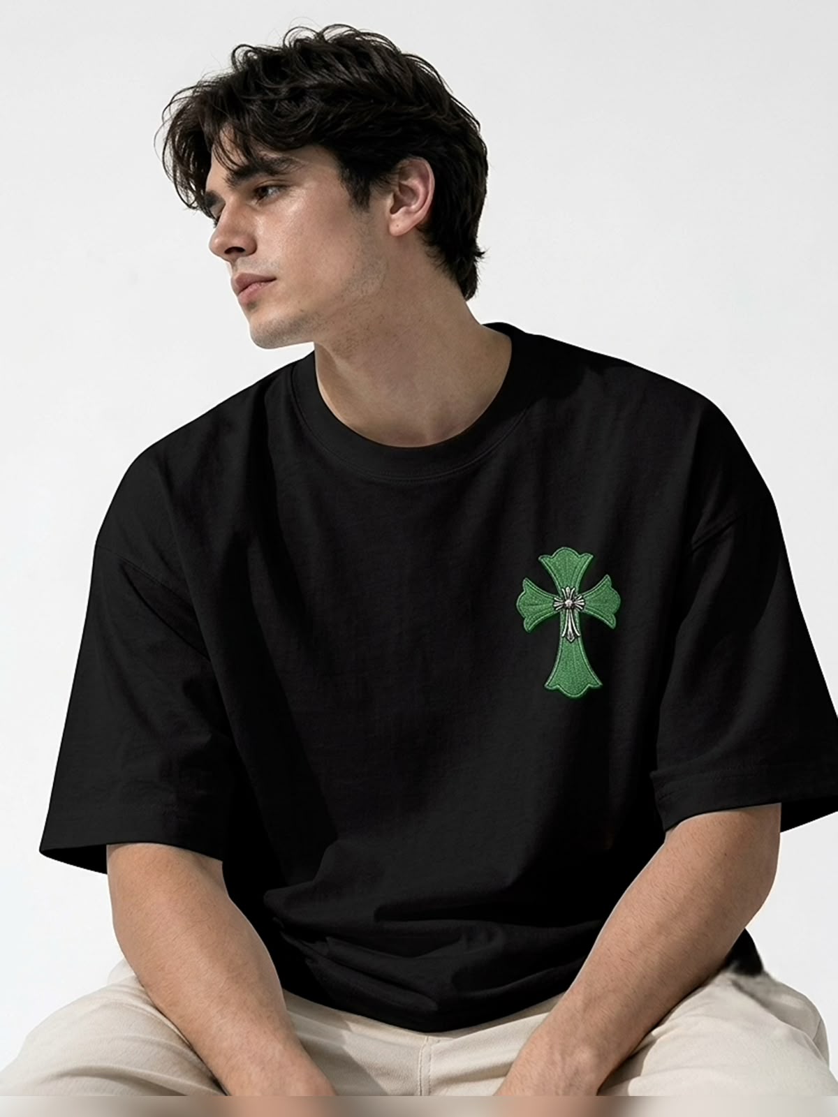 Cross Borne Signature Tshirt - Black